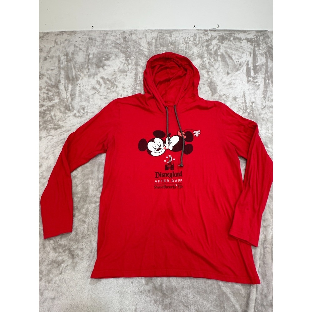 Disneyland Lightweight Hoodie Womens Size Medium Red Sweethearts Nite After Dark